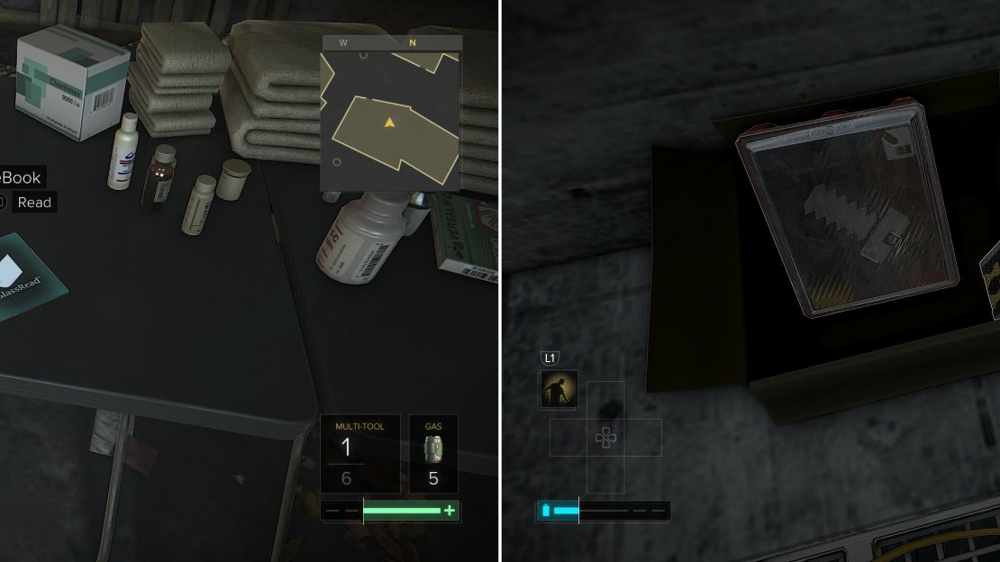 Search the basement of the L.I.M.B. Clinic to find an eBook (left). More substantial treasures await you in the attic (right).