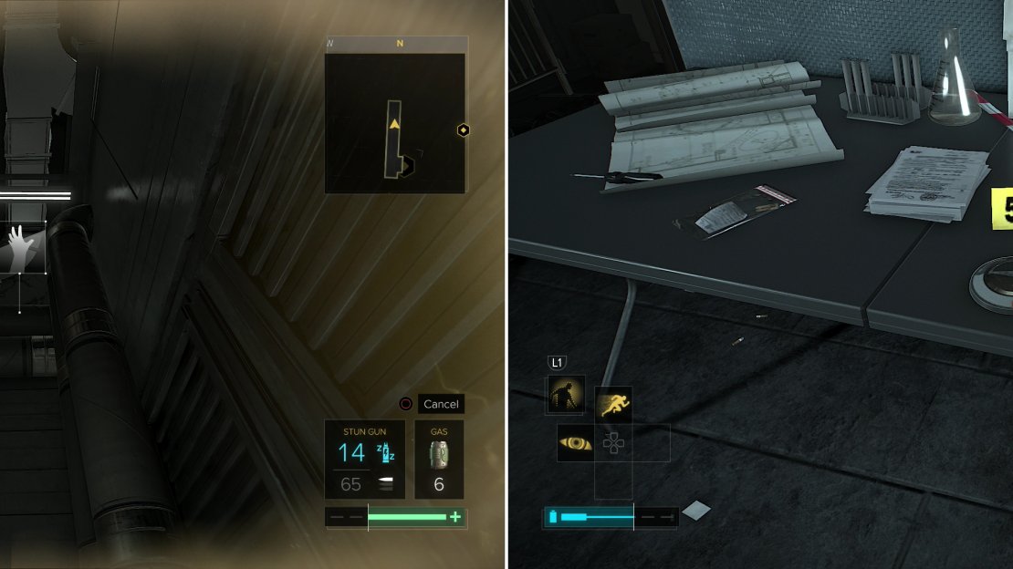 Use Icraus Dash to reach an otherwise out-of-reach ledge (left) then crawl through another vent to reach the DSD (right). Easy as pie with those two augmentations.