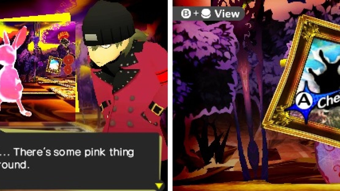 You will be chasing this pink rabbit throughout the whole dungeon (left), who will end up opening shortcuts for you (right).
