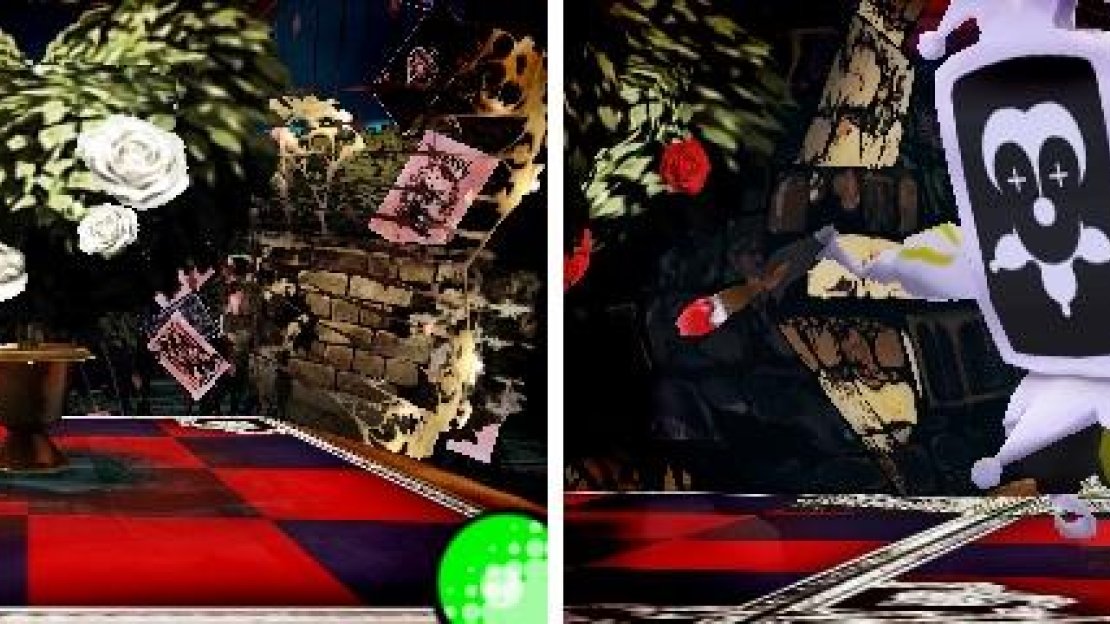 You’ll have you use the Watering Can on the roses to turn them white (left), which will distract the Painting Soldiers enough for you to pass them (right).