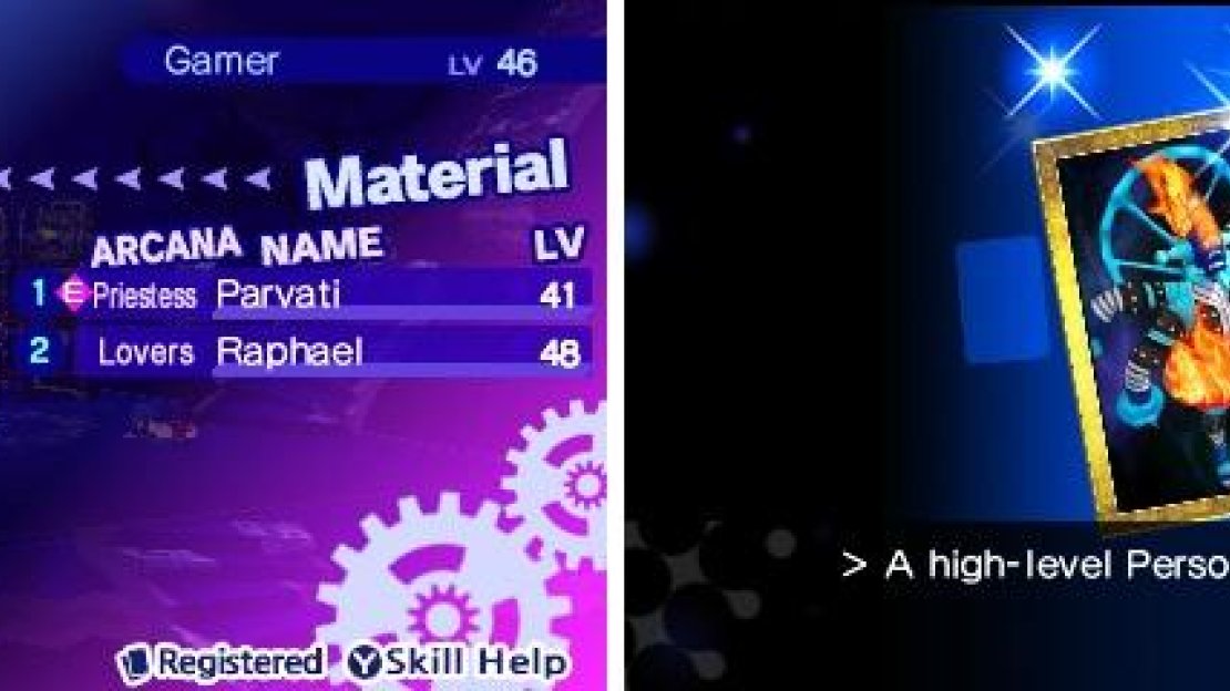 Fusion is one of the ways you can get Sub-Personas (left). You can sometimes get one after a battle, with FOEs guaranteeing a high-level one (right)!