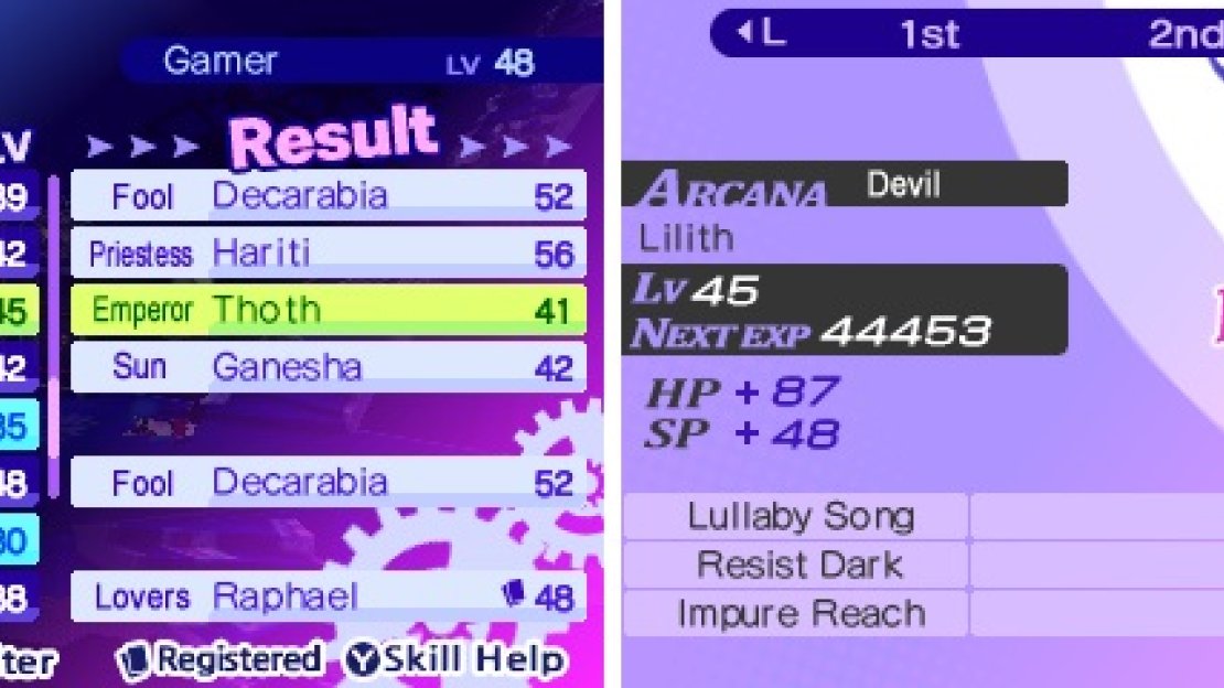 You’ll gain access to more kinds of fusion as you progress in the main story, including Triangle Spread (left) and Sacrifical Fusion (right).