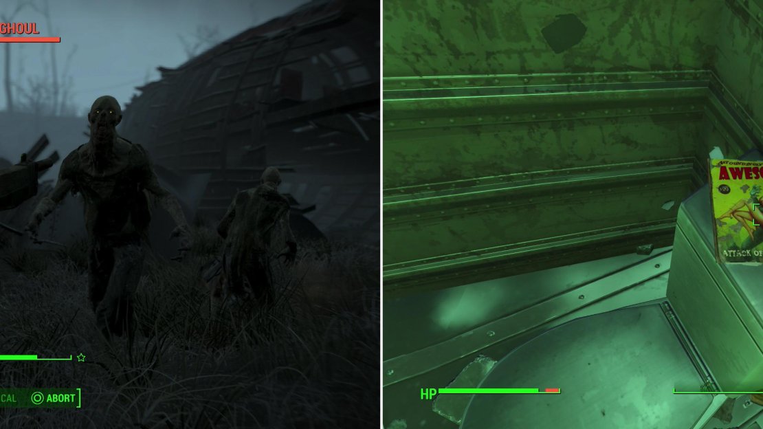 Clear out whatever foes are lurking around the Skylanes Flight 1981 (left) then search the wreckage for another issue of Astoundingly Awesome Tales (right).