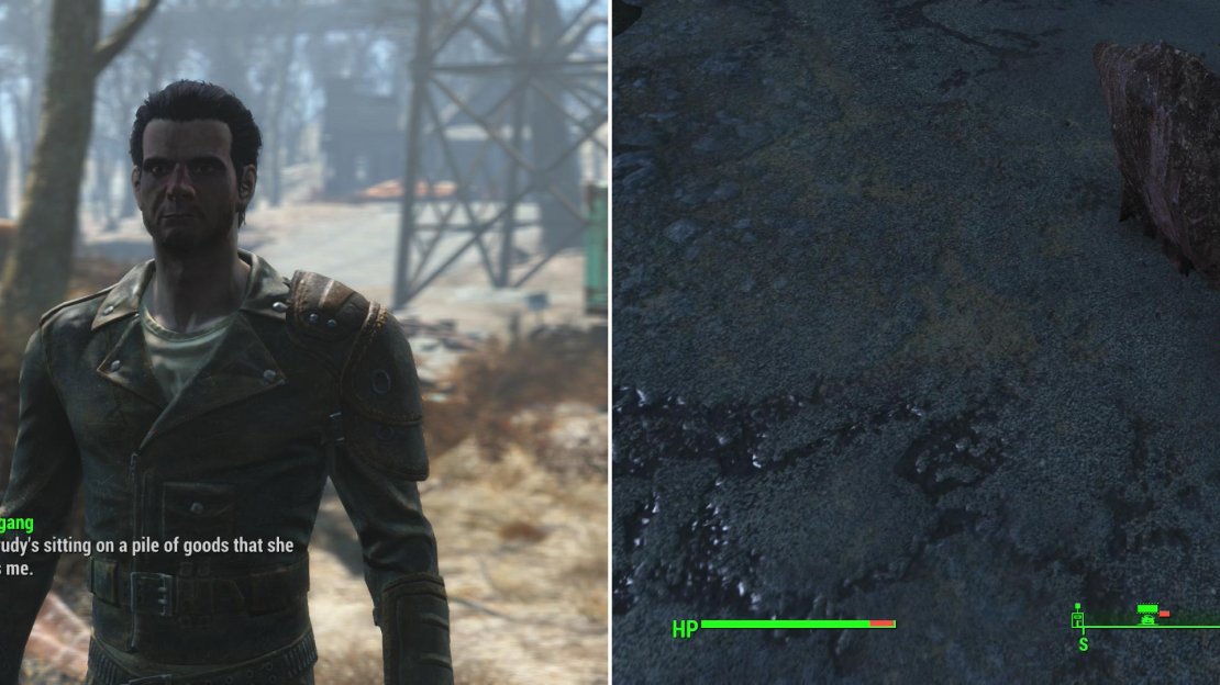 Wolfgang and Trudy are having a dispute, which is on the very of turning violent (left). Kill the Mole Rats infesting the Starlight Drive-In to claim the place as a new settlement (right).