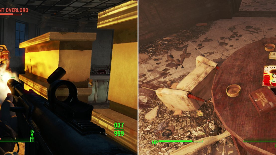 Fallon’s Department Store is occupied by Super Mutants, who will defend their home against all intrusion (left). In an enclosed heptagonal room you can find an issue of La Coiffe, in case your ’do needs an update (right).