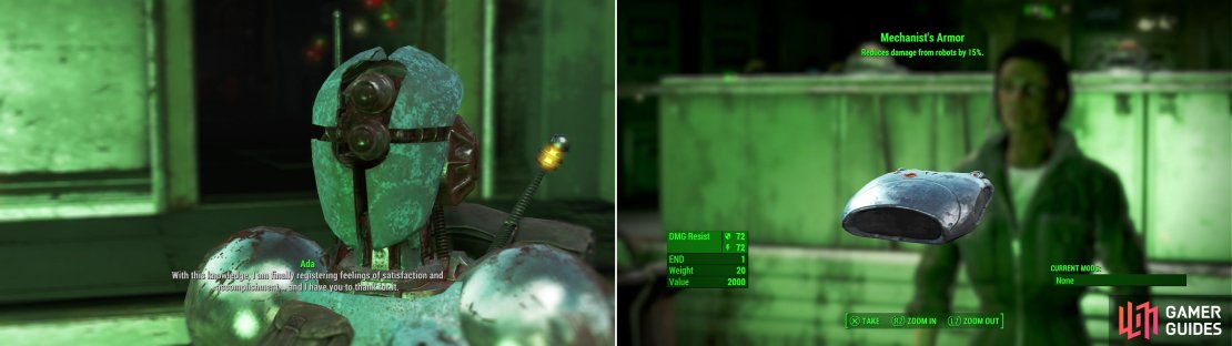After the confrontation with the Mechanist, Ada will feel rightfully accomplished (left) and even if Cruz survived, she&rsquo;ll hand over her Mechanist outfit (right). Everybody wins!