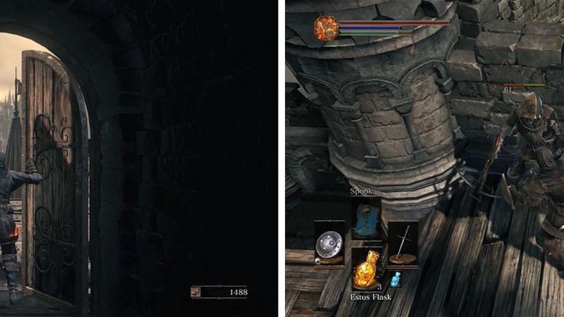 Open the doors to High Wall of Lothric and check the broken wall for an enemy.