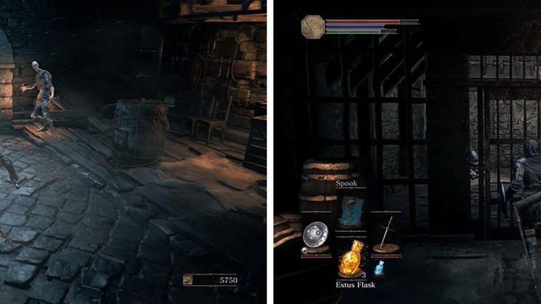 After the soldier with firebombs (left) you’ll find an NPC locked away.