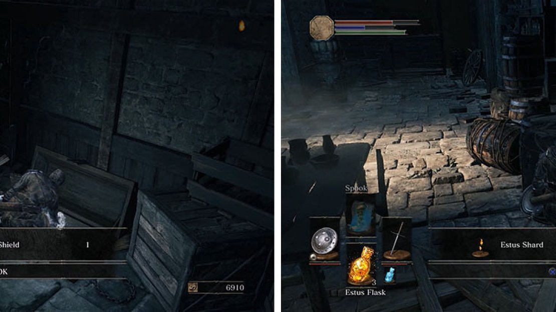 Collect the a chest and then clear the bottom level to find multiple valuable items.