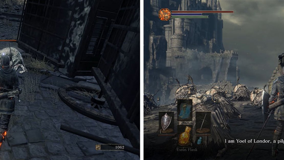 Head away from the gate to find more Starved Hounds and Yoel of Londor.
