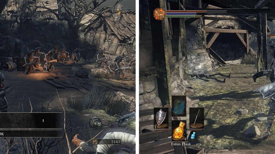 Make sure to grab the Loretta Bone, which you can give to Greirat in Firelink, and then clear out the Hollow Peasants.