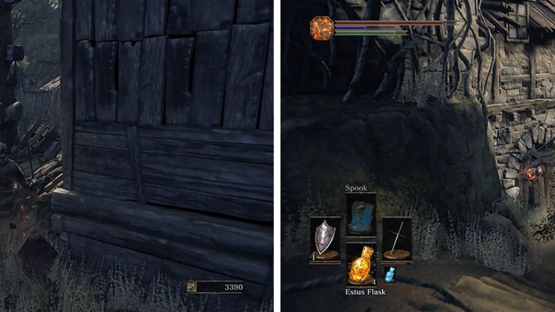 Check between the buildings for an item and then avoid the Evangelist’s magic.