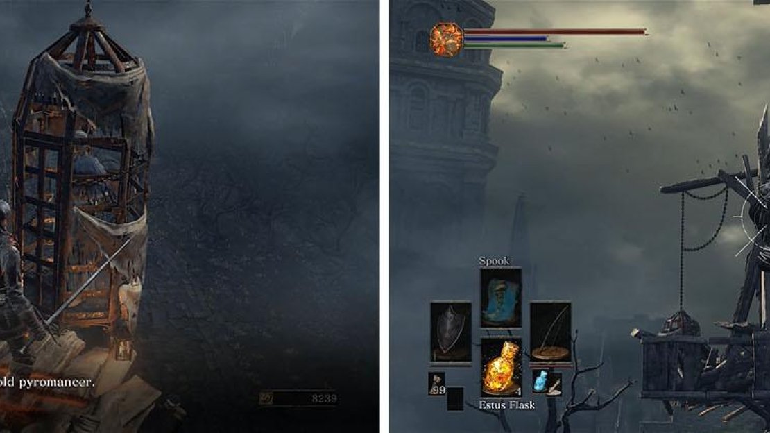 Recruit Cornyx from his cage and don’t miss the Partizan hanging on a corpse.