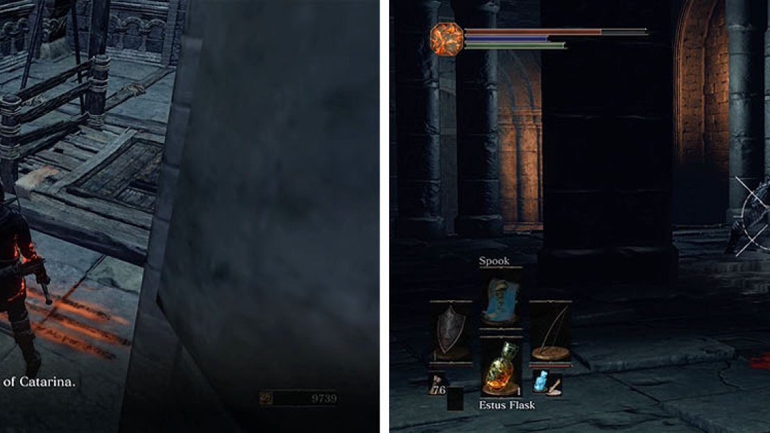 Speak with Siegward and then head downstairs to encounter a Boreal Knight.