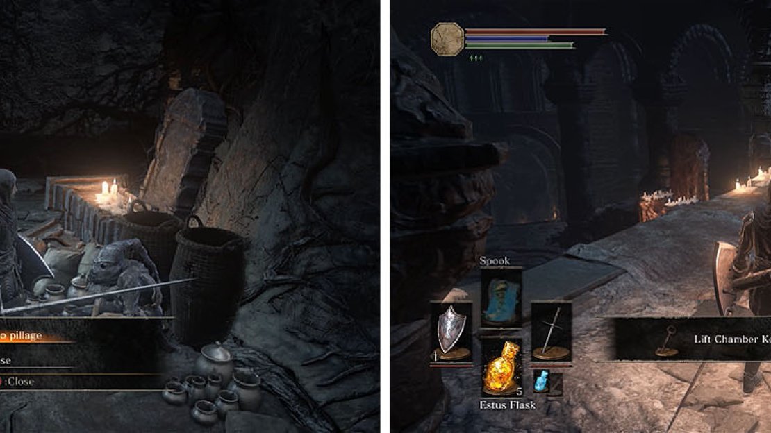 Send Greirat to pillage the settlement and then obtain the key from Leonhard.