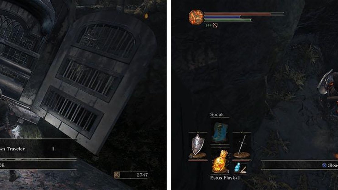 Make sure to grab the treasure behind the carriages before dropping down the cliff.