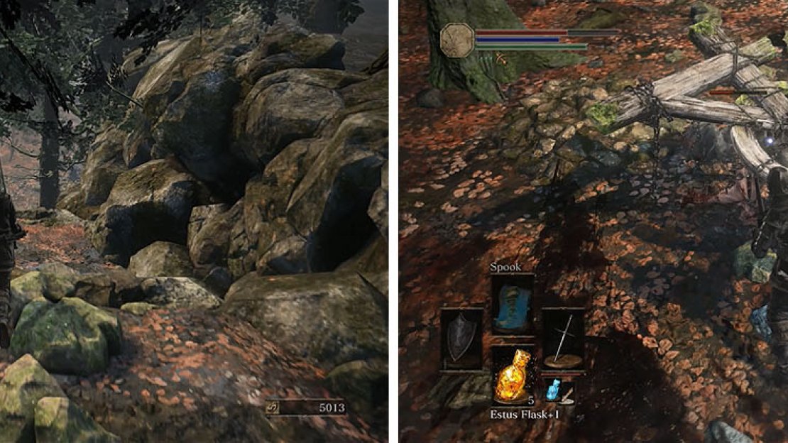 Return to the entrance and hop down the ledges to encounter a Lycanthrope.