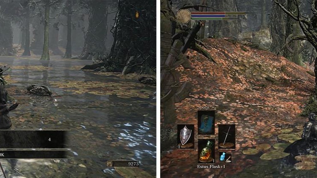 Check the water for multiple items before you return to land near more enemies.