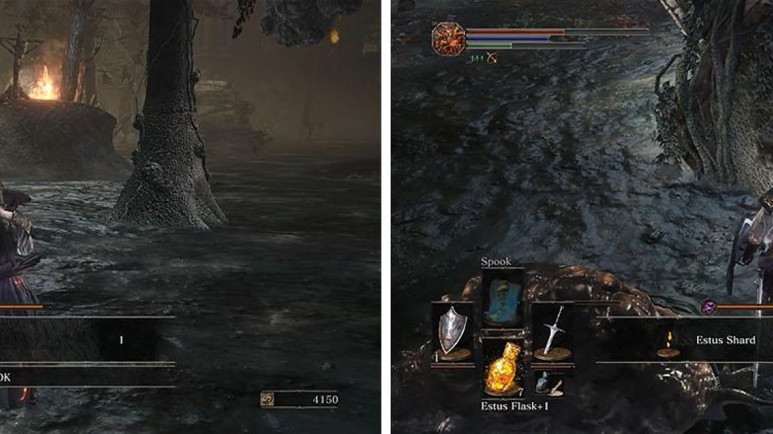 Check the swamp for a Titanite Shard and don’t miss the Estus Shard nearby.