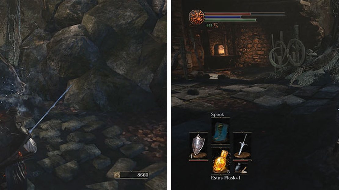 The wild Ghru are extremely dangerous, so attack them with caution and then head up the stairs to collect a treasure and extinguish the second flame.