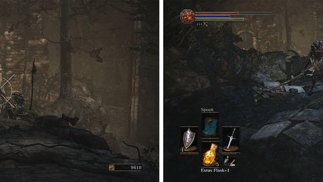 Use ranged attacks to lure the Ghru off the bridge, crossing to reach the bonfire.