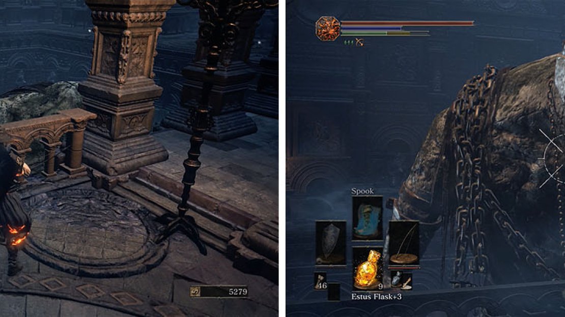 The Giant Slave can be killed with ranged attacks from the doorway.