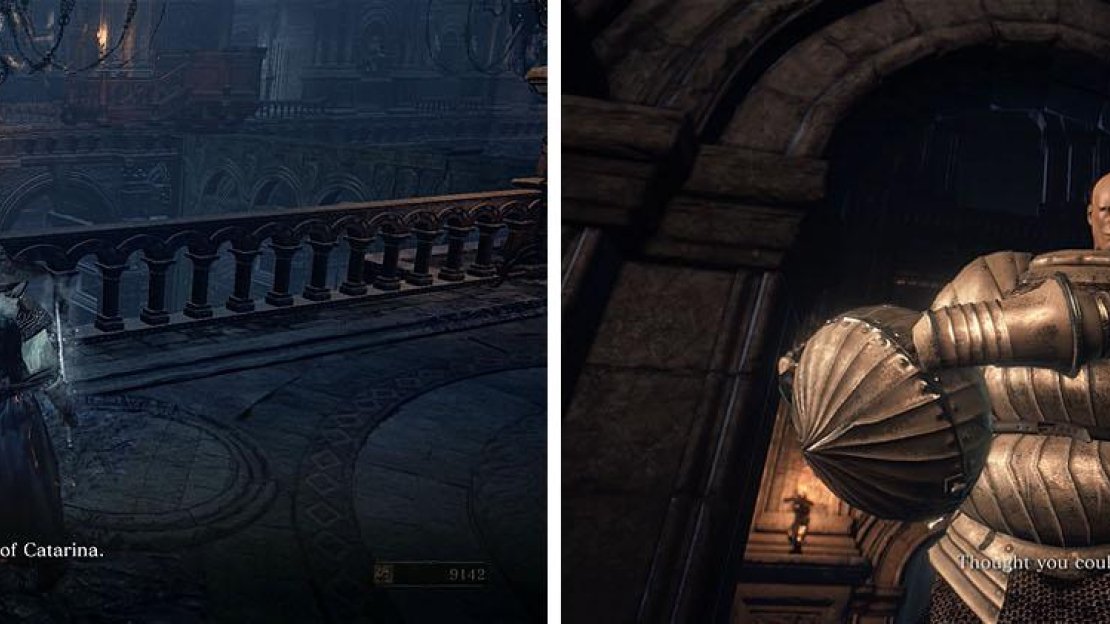 The fake Siegward will trick you into walking across the beam and then lower it.