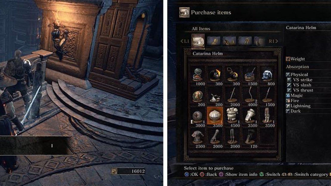 Call out Patches and make sure to purchase the Catarina armor off him.