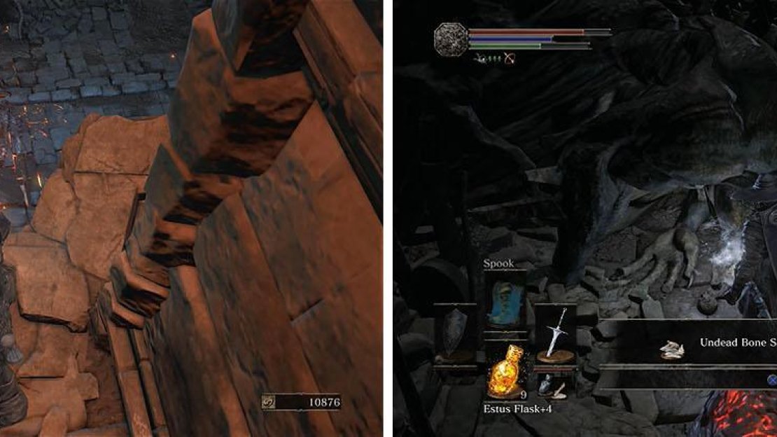 Defeat the two Demon Clerics below and then collect the Undead Bone Shard.