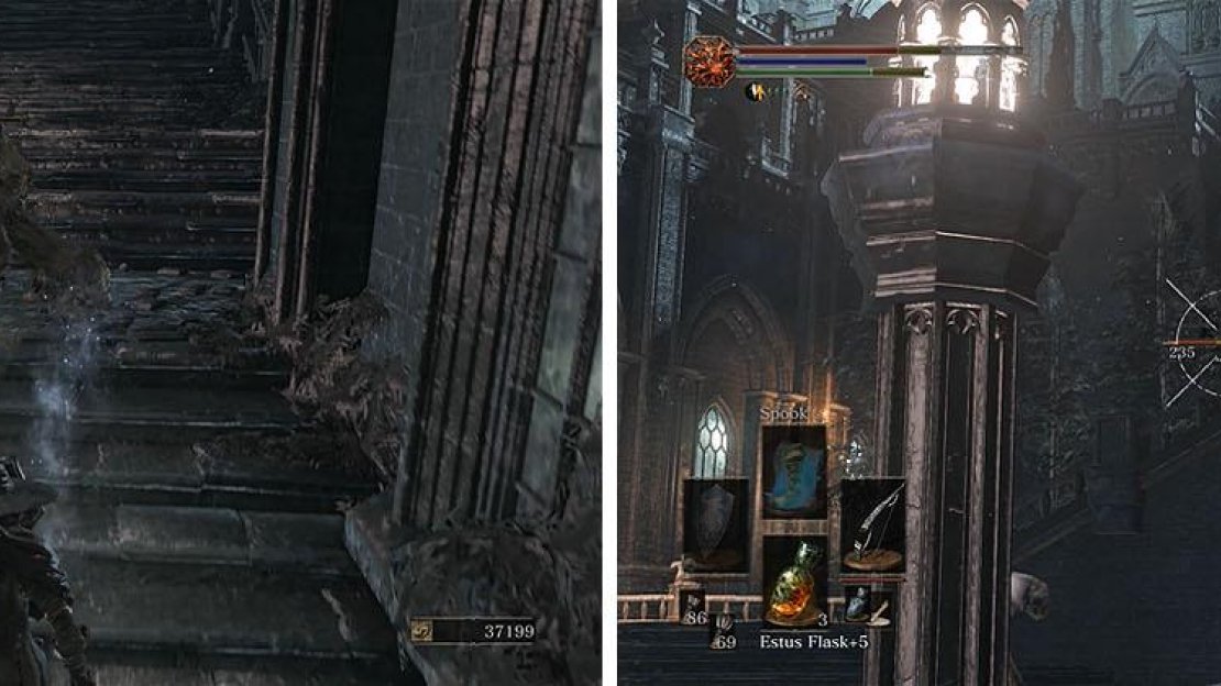 Head up the stairs to encounter Beast-Hounds and caster Irithyllian Slaves.