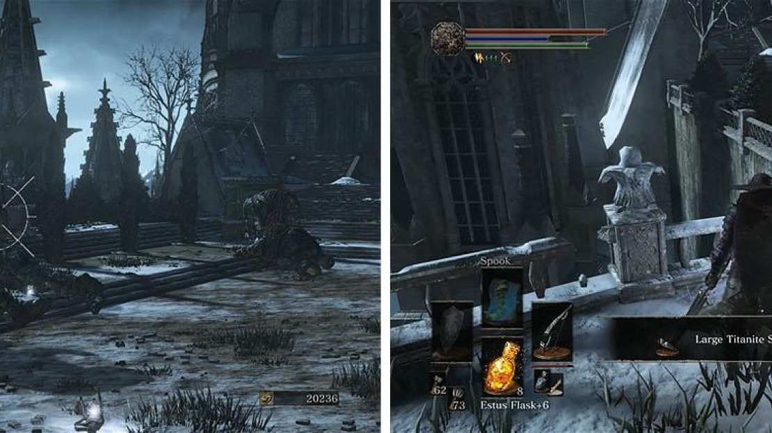 Two of the Giant Slaves in the courtyard are merely slumbering, so kill them before you collect the items.