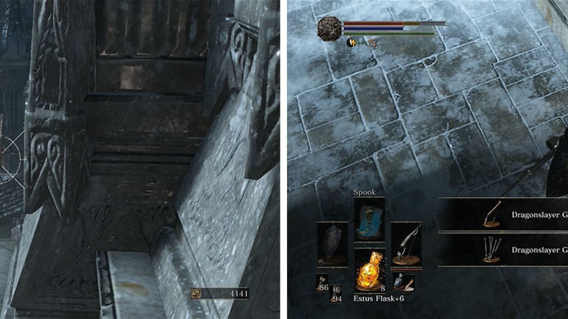 Kill the Silver Knight in the nearby tower and then drop down to find a greatbow.