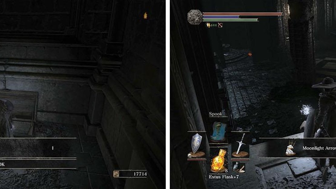 Make sure to get the Estus Shard and arrows from the main hall.