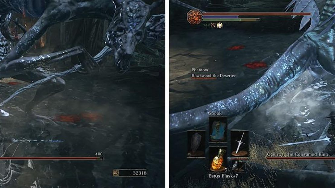 Stay close to Oceiros for the majority of the fight, except when he creates a cloud of ice that does massive damage over time.
