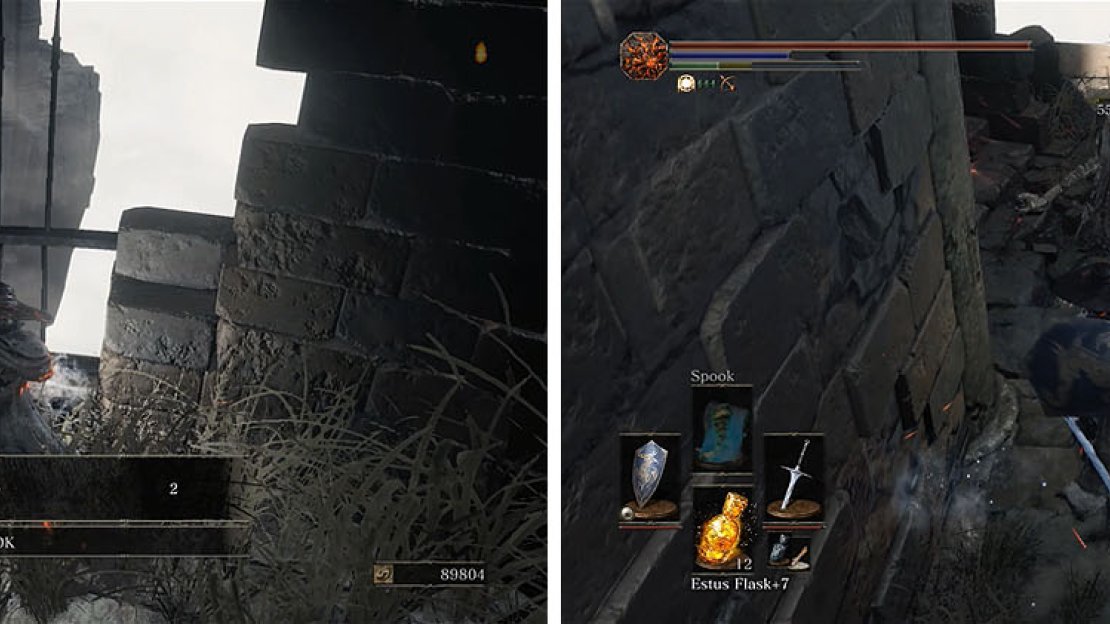 Don’t miss the Twinkling Titanite before you head up the stairs for an ambush.
