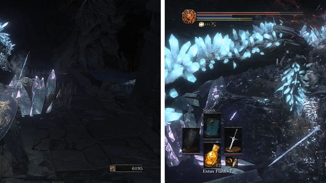 The side path now leads to two Ravenous Crystal Lizards instead of one.