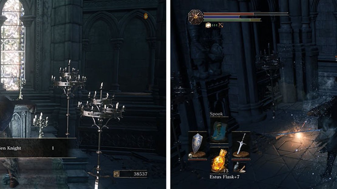 Grab the soul on the altar and then enter the adjacent room and kill the Lothric Knight, followed by the Lothric Priest in the corner.