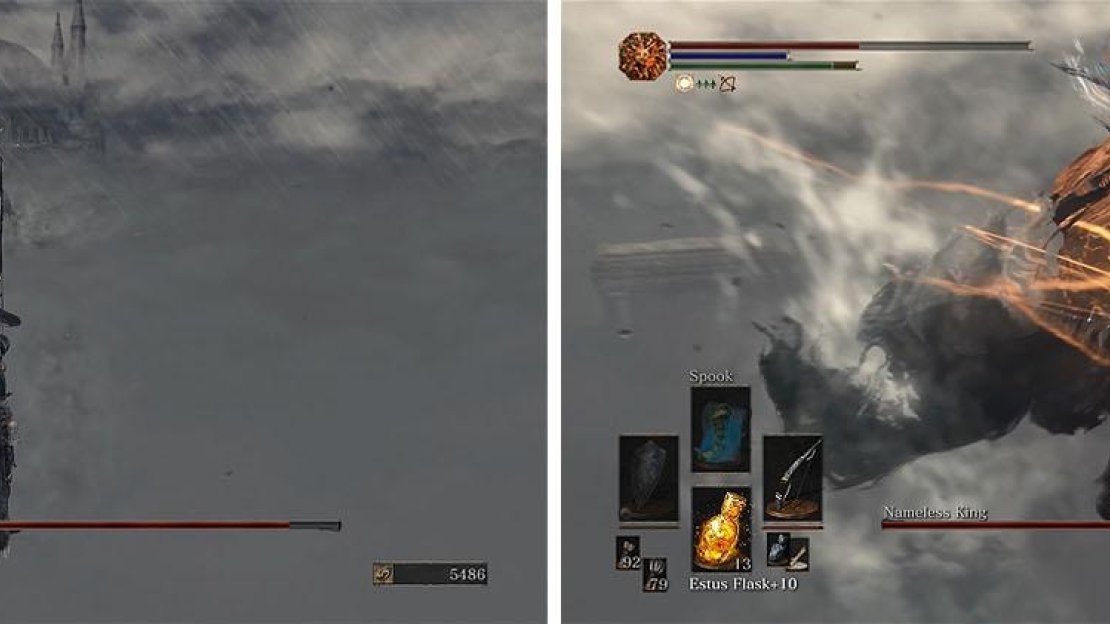 Keep your distance from the Nameless King and use ranged attacks, rolling away from any of the attacks that get too close or make you uncomfortable.