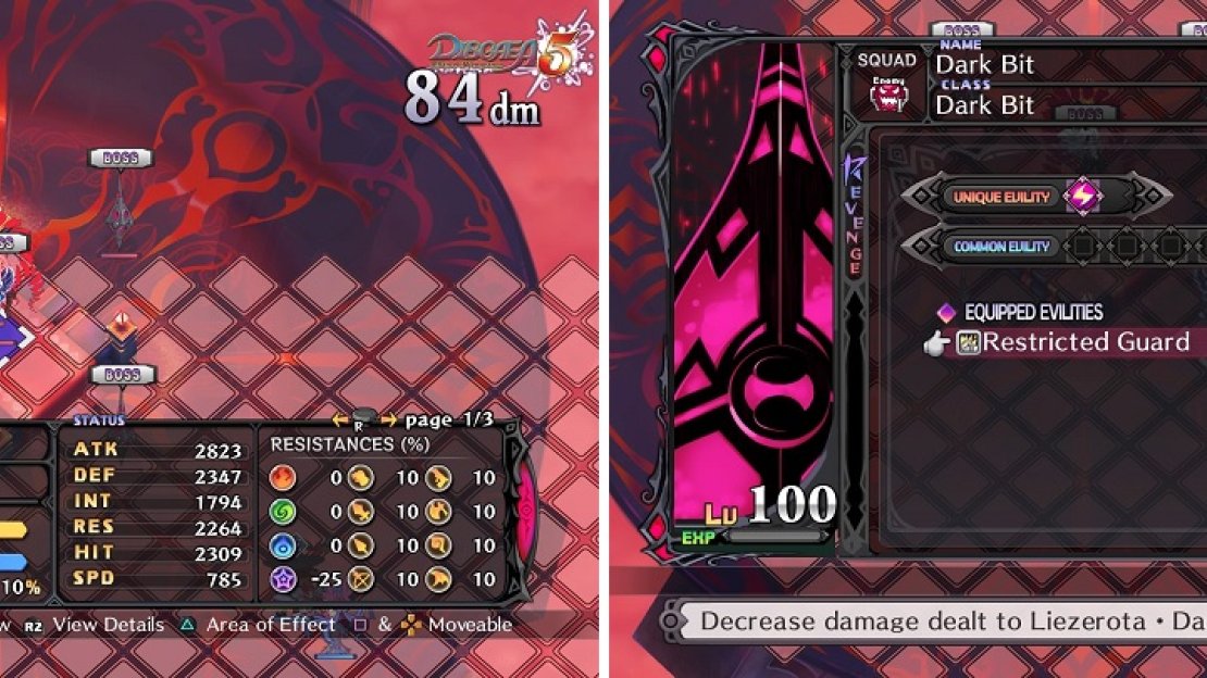 Liezerota Dark is immune to all damage, thanks to the Evility that is present on all of the Dark Bits.