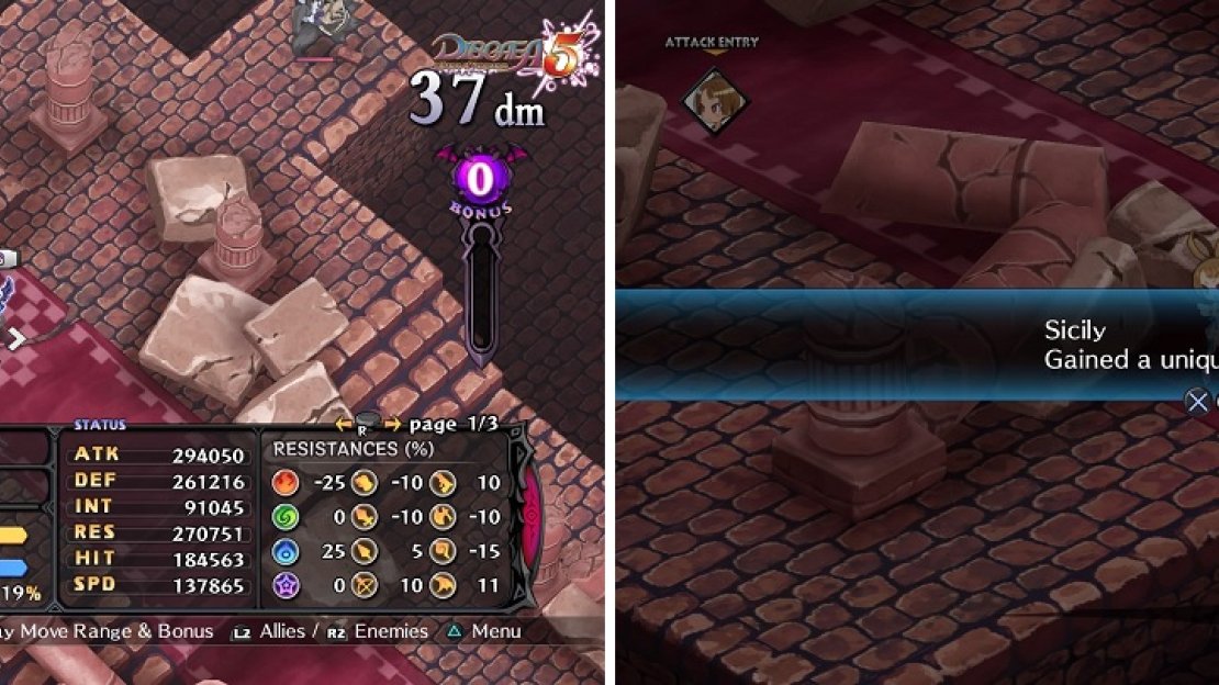 Carnage Prinny is definitely the toughest foes you’ve faced thus far (left). Whoever deals the killing blow on him will open an extra Unique Evility slot (right).