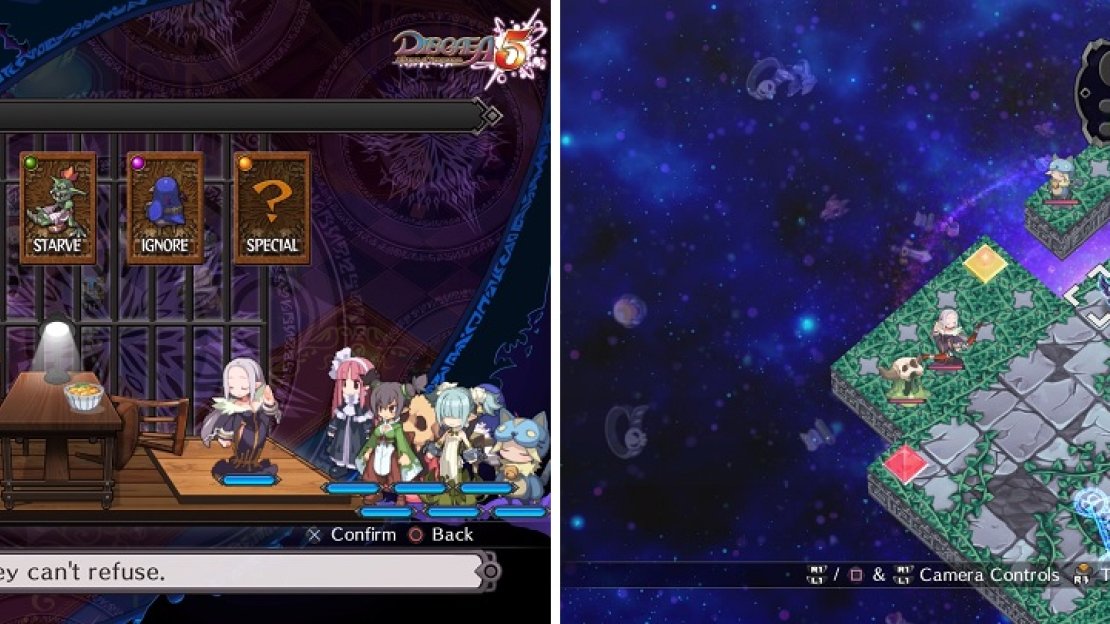 The Special option is a great choice when interrogating prisoners (left). The Item World (right) offers a lot of replay value, because of its randomly generated dungeons.