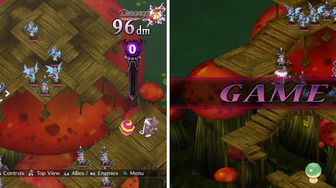 The neutral NPC is isolated at the top (left), with quite a few enemies. If she is killed, then you will get a Game Over (right).