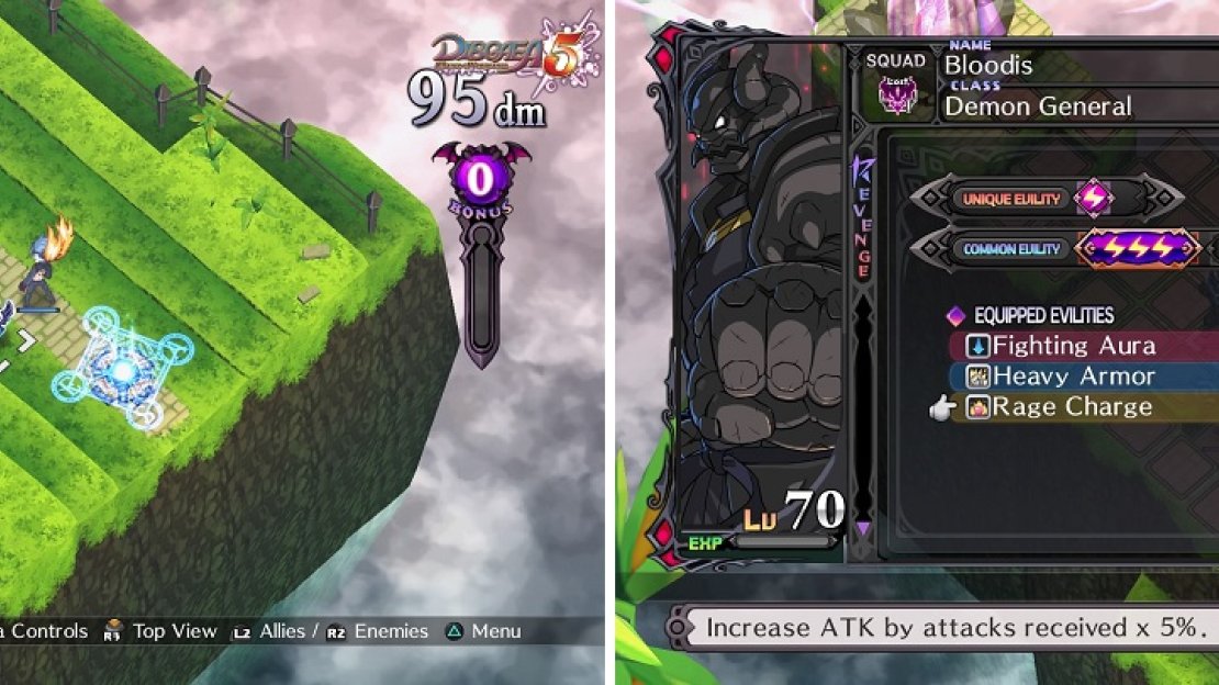 Killia will be forced on you in this battle (left), in his Overload form. Bloodis will have some extra strength from the Bigfoot’s Evility (right).