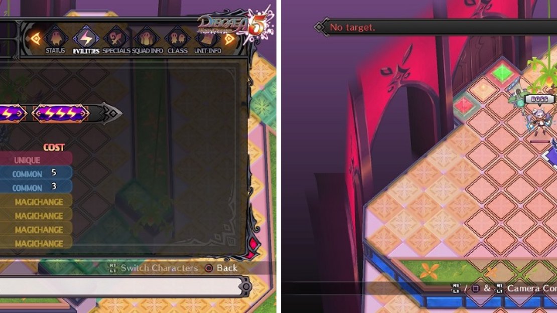 Majorita will have four extra Evilities, thanks to the Magichanged monsters (left). If you have a mage with a level 99 spell, they should be able to hit the Enemy Boost symbol (right) from the middle area.