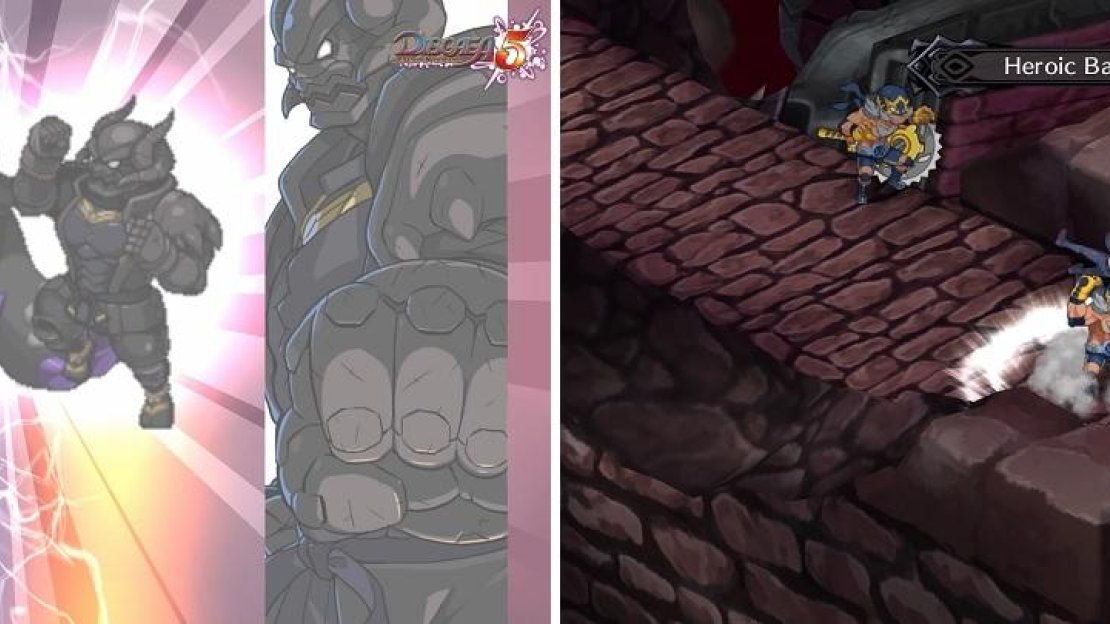 The Bear will Magichange with Goldion, making it so he gets stronger the more you attack him (left). You already know about Heroic Backbreaker by now (right).