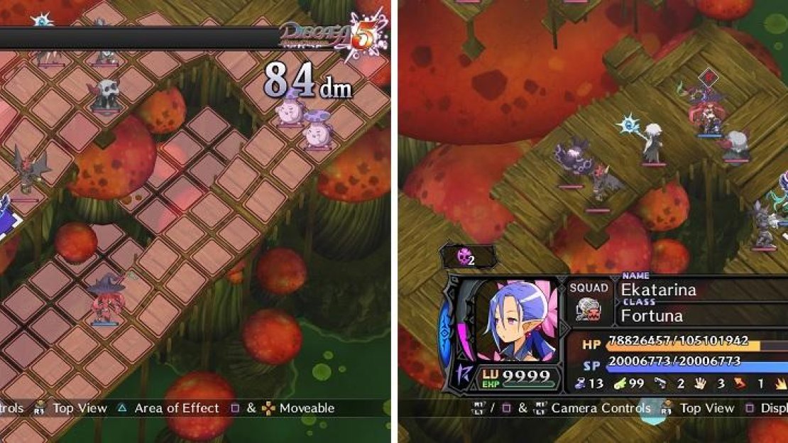 If you have a mage, you can hit the enemies from below (left). There is a high chance you will get afflicted with an ailment on this stage (right).