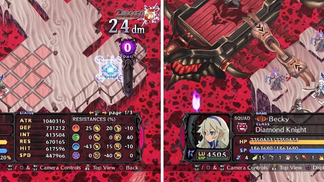 The Orc near your Base Panel gets a huge powerup (left). Near the top, you want to concentrate on the Diamond Knight (right).