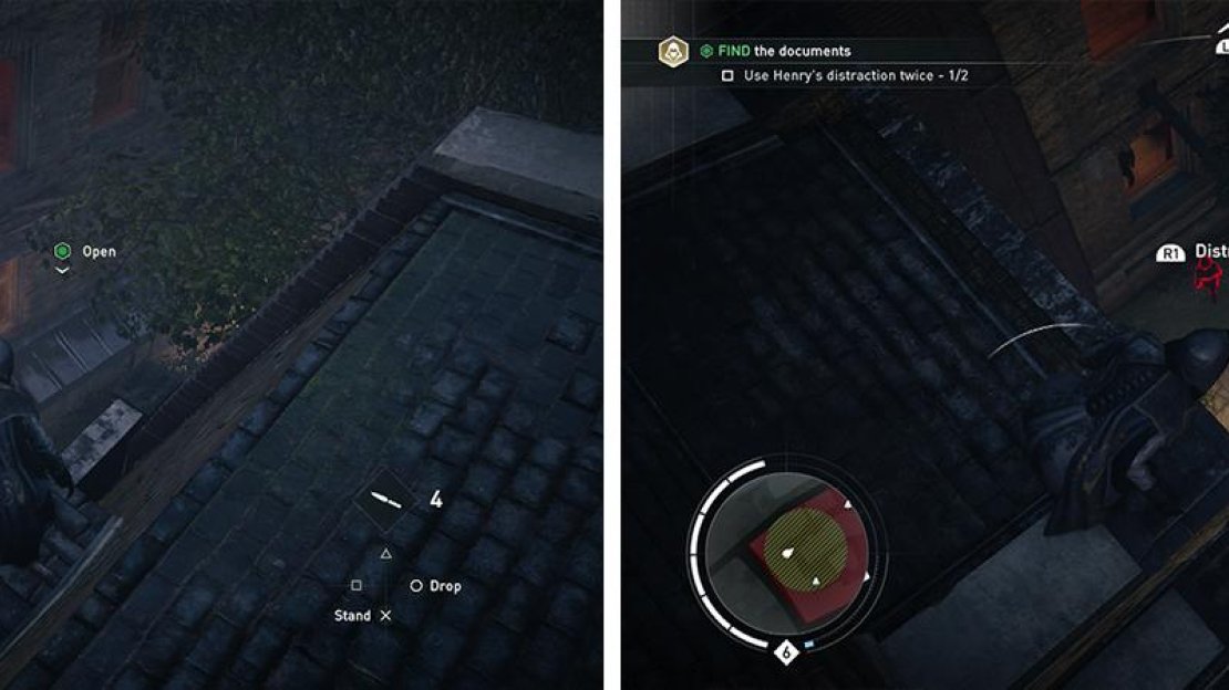 The second chest is located in the building to the north (left). The final chest is inside the southern building pictured (right).