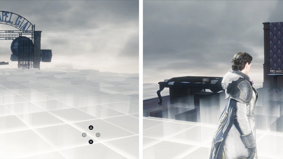 Interrogate the suspect (left) and the dynamite crates (right) in the Memory Palace.