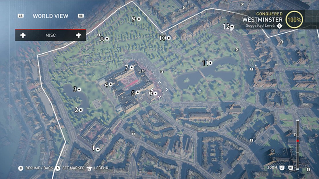 A map showing the locations of all 12 Royal Correspondence items.